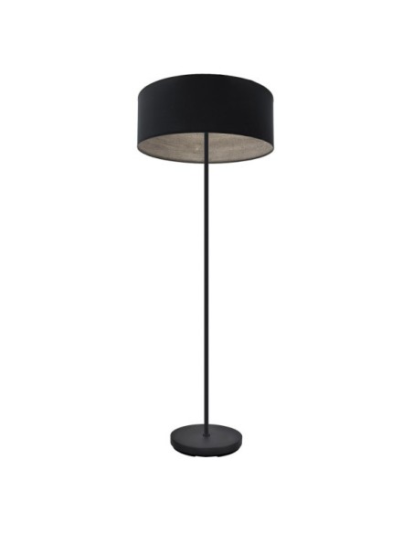 Pie Salon Tania 1xe27 Negro/negro-madera Gris 162x40x40 Cm Fabrilamp