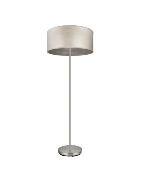 Pie Salon Tania 1xe27 Niquel/madera Gris 162x40x40 Cm Fabrilamp | De