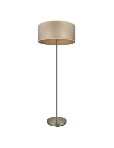 Pie Salon Tania 1xe27 Cuero/madera Clara 162x40x40 Cm Fabrilamp | De