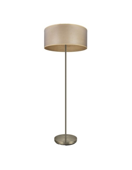 Pie Salon Tania 1xe27 Cuero/madera Clara 162x40x40 Cm Fabrilamp | De