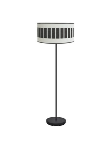 Pie Salon Ivanna 1xe27 Negro/blanco-madera Negra 163x40x40 Cm Fabril