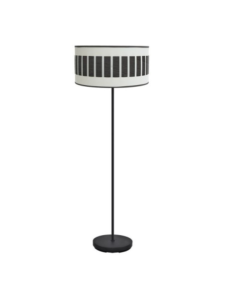 Pie Salon Ivanna 1xe27 Negro/blanco-madera Negra 163x40x40 Cm Fabril