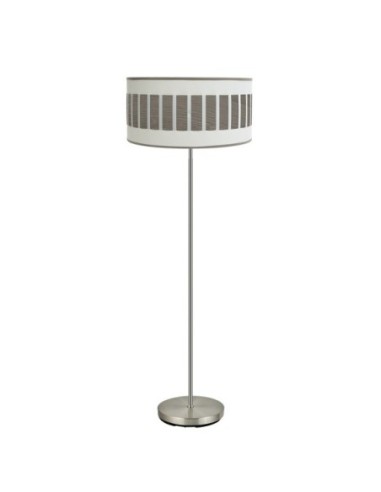 Pie Salon Ivanna 1xe27 Niquel/blanco-madera Gris 163x40x40 Cm Fabril