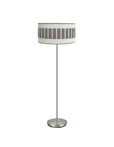 Pie Salon Ivanna 1xe27 Niquel/blanco-madera Gris 163x40x40 Cm Fabril