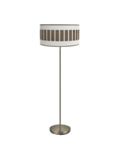 Pie Salon Ivanna 1xe27 Cuero/blanco-madera Oscura 163x40x40 Cm Fabri