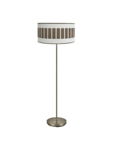 Pie Salon Ivanna 1xe27 Cuero/blanco-madera Oscura 163x40x40 Cm Fabri
