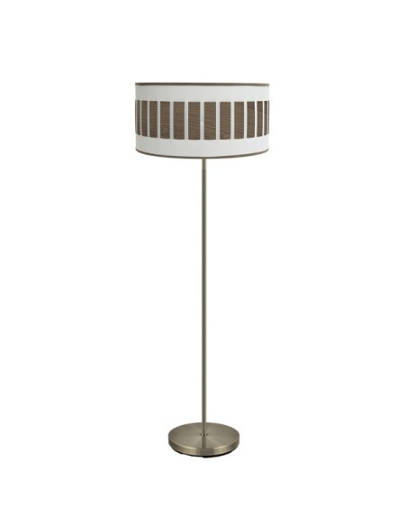 Pie Salon Ivanna 1xe27 Cuero/blanco-madera Oscura 163x40x40 Cm Fabri