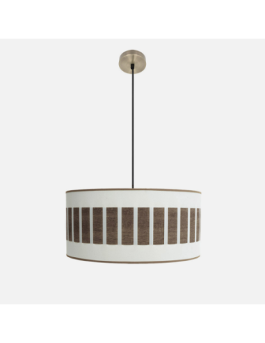 Colgante Ivanna 2xe27 Cuero/blanco-madera Oscura Regx50x50 Cm Fabril