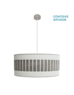 Colgante Ivanna 3xe27 Niquel/blanco-madera Gris Regx60x60 Cm Fabrila