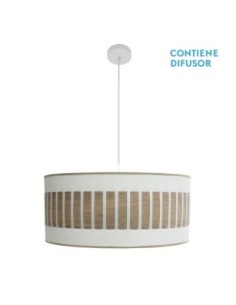 Colgante Ivanna 3xe27 Blanco/blanco-madera Clara Regx60x60 Cm Fabril