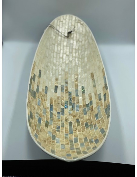 Bandeja nacar mosaico beige 16.5*45.5*11cm