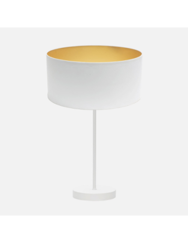 Sobremesa Alto Anuska 1xe27 Blanco/blanco-oro 62x30x30 Cm Fabrilamp 