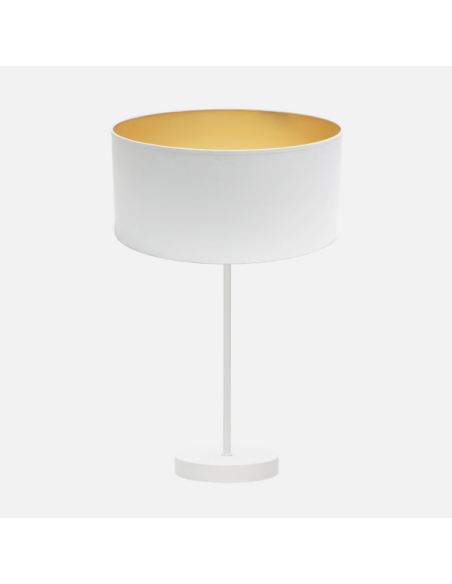 Sobremesa Alto Anuska 1xe27 Blanco/blanco-oro 62x30x30 Cm Fabrilamp 