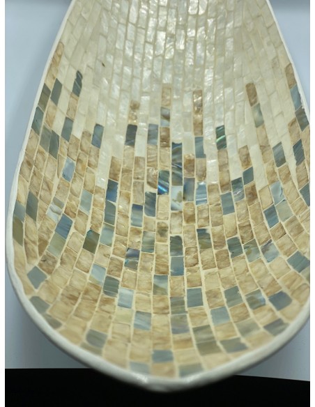 Bandeja nacar mosaico beige 16.5*45.5*11cm