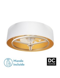 Ventilador Dc Anuska 60w Blanco/oro-oro 70d 8 Aspas 6 Veloc. 5100lm 