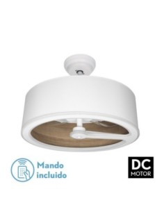 Ventilador Dc Tatiana 110w Blanco/mad.Oscura 3 Aspas 62d 3000-4000-6