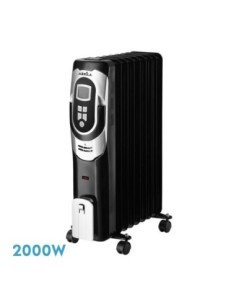 Radiador Aceite Confort 2000w 9elementos Negro/plata 3pote Termost.r