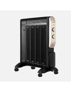 Radiador De Mica Abrigo 2000w 4elementos Negro/oro 2potencias Antivu 2