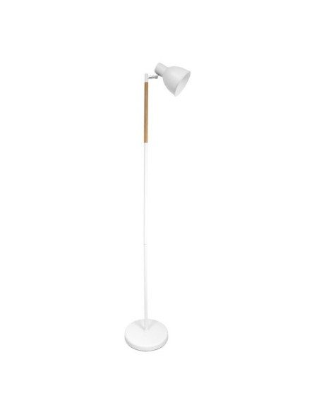 Pie De Salon Afocar 1xe27 Blanco/haya Orientable 140x25x25 Cm Fabril