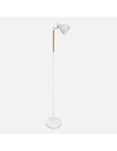 Pie De Salon Afocar 1xe27 Blanco/haya Orientable 140x25x25 Cm Fabril