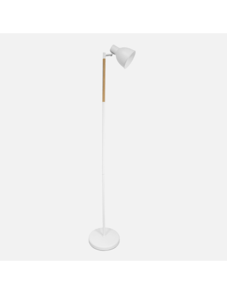 Pie De Salon Afocar 1xe27 Blanco/haya Orientable 140x25x25 Cm Fabril