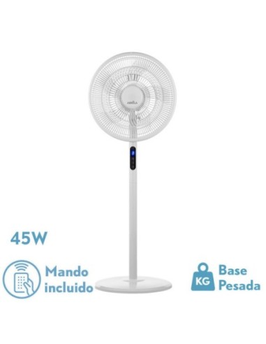 Ventilador De Pie Icono Blanc 3vel 45w  119x44x40 Cm Oscilante 5asp.