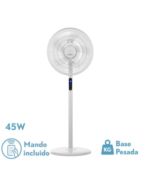 Ventilador De Pie Icono Blanc 3vel 45w  119x44x40 Cm Oscilante 5asp.