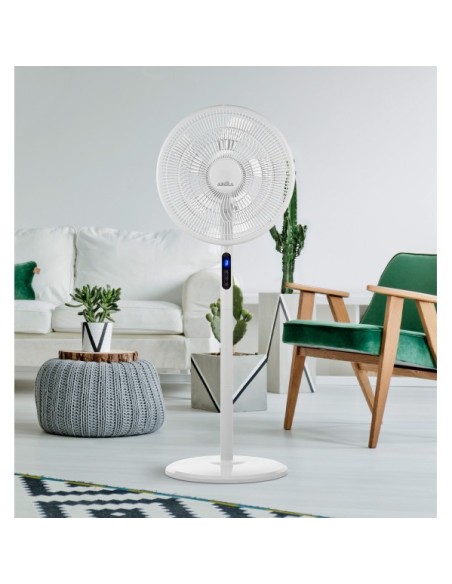 Ventilador De Pie Icono Blanc 3vel 45w  119x44x40 Cm Oscilante 5asp.