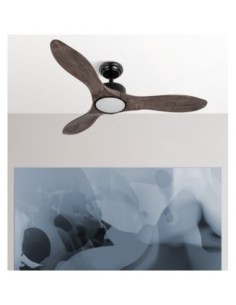 Ventilador Dc Segre 24w Negro 3aspas Roble 107d 2424lm 3000k,4000k,6
