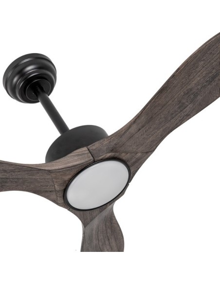 Ventilador Dc Segre 24w Negro 3aspas Roble 107d 2424lm 3000k,4000k,6