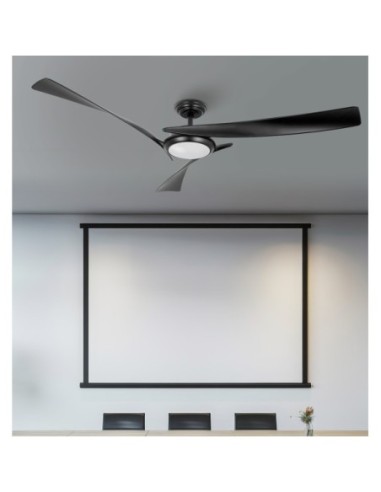 Ventilador Dc Tarento 24w Negro 3aspas 6vel 132d 2424 Lm 3000k, 4000