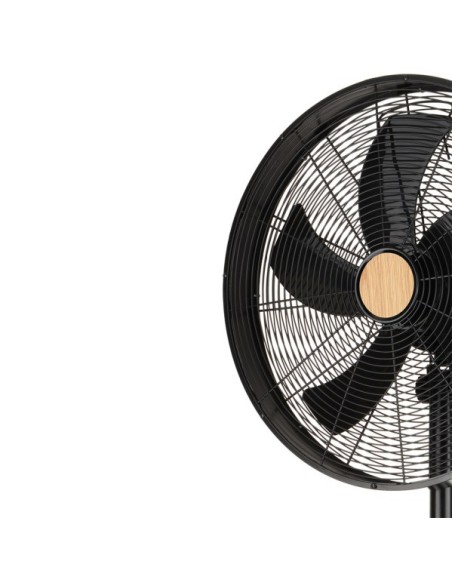 Ventilador De Pie Falcon Negro/haya 3vel.50w.5aspas Oscilante Y Rota