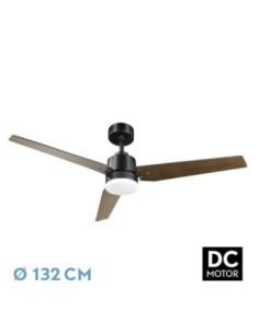 Ventilador Dc Captus 22w Negro 3aspas Negro/roble 132d Reg. Intensid