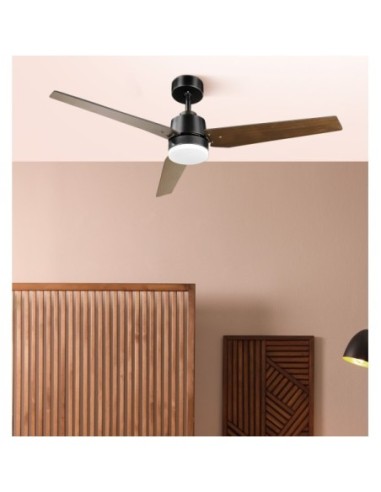 Ventilador Dc Captus 22w Negro 3aspas Negro/roble 132d Reg. Intensid