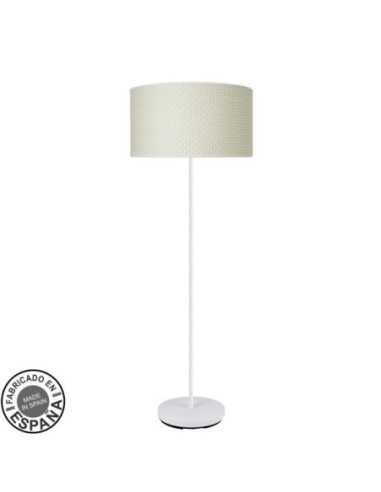 Pie Salon Moda 1xe27 Blanco/cañizo Blanco 163x40x 40 Cm Fabrilamp | 