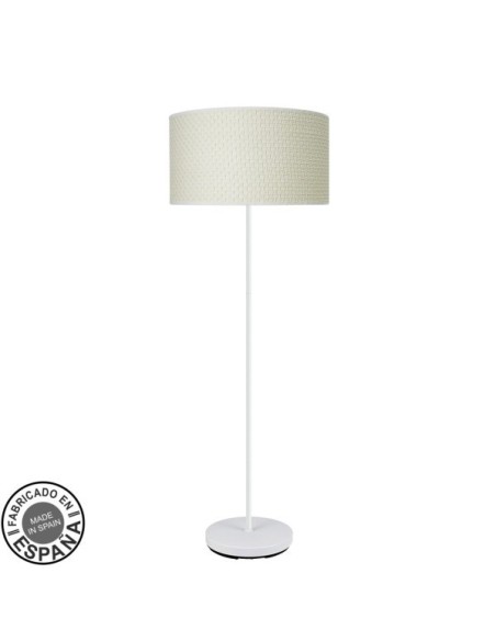 Pie Salon Moda 1xe27 Blanco/cañizo Blanco 163x40x 40 Cm Fabrilamp | 