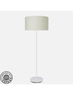 Pie Salon Moda 1xe27 Blanco/cañizo Blanco 163x40x 40 Cm Fabrilamp |  2