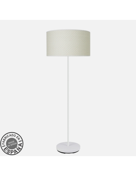 Pie Salon Moda 1xe27 Blanco/cañizo Blanco 163x40x 40 Cm Fabrilamp | 