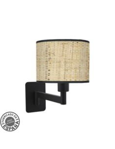 Aplique Abatible Moda 1xe14 Negro/cañizo Oscuro 26x17x28 Cm Fabrilam
