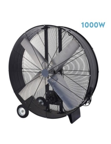 Ventilador Industrial Maximum 1000w Negro 112d 2 Velocidades C/rueda