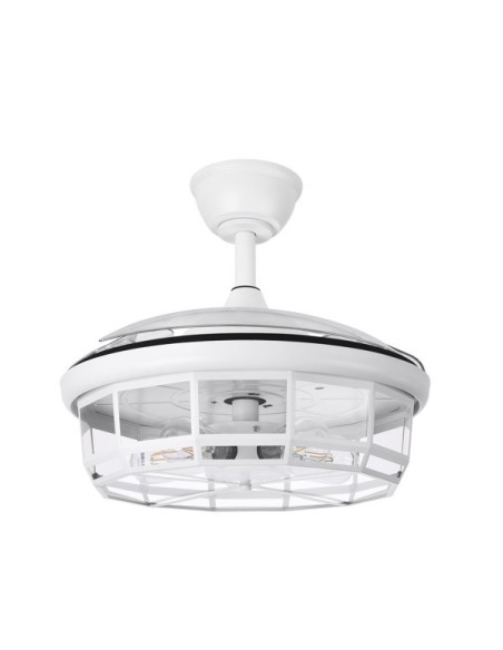 Ventilador Dc Tornado Blanco 5xe27 107d 3aspas Desplegables 6velocid