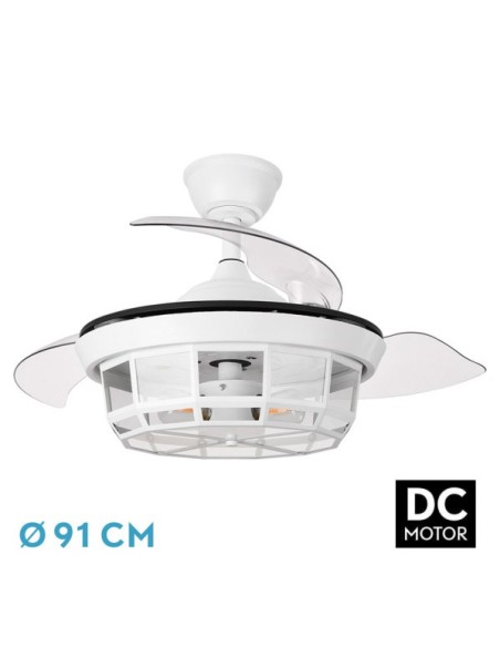 Ventilador Dc Tornado Mini Blanco 3xe27 91d 3aspas Desplegables 6vel