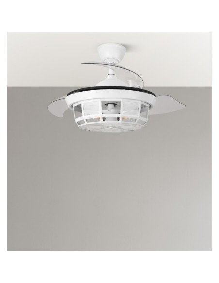 Ventilador Dc Tornado Mini Blanco 3xe27 91d 3aspas Desplegables 6vel