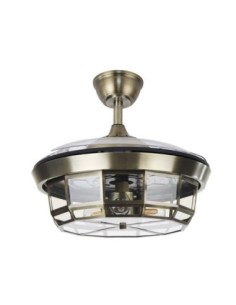 Ventilador Dc Tornado Mini Cuero 3xe27 91d 3aspas Desplegables 6velo 2