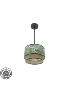 Colgante Congo 30d 1xe27 Negro/verde-natural Fabrilamp | Decoración 