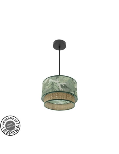 Colgante Congo 30d 1xe27 Negro/verde-natural Fabrilamp | Decoración 