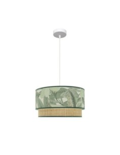 Colgante Congo 40d 1xe27 Blanco/verde-natural Fabrilamp | Decoración 2