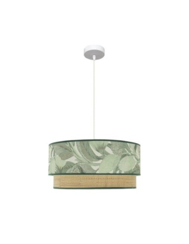 Colgante Congo 50d 3xe27 Blanco/verde-natural Fabrilamp | Decoración