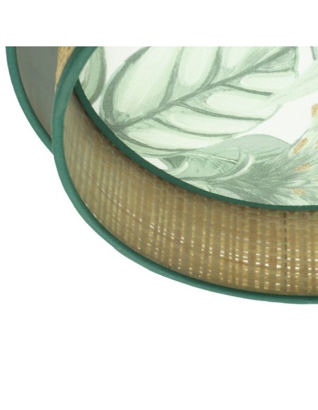 Colgante Congo 50d 3xe27 Blanco/verde-natural Fabrilamp | Decoración