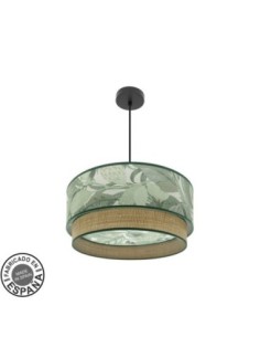 Colgante Congo 50d 3xe27 Negro/verde-natural Fabrilamp | Decoración 